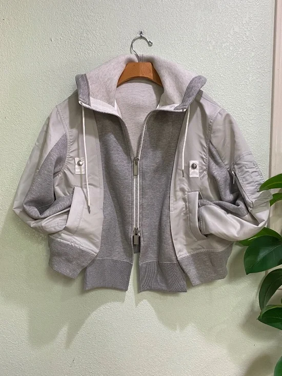 Sacai Sponge x Nylon Twill Hoodie - Picture 2 of 13